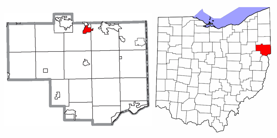 Locator map of Leetonia