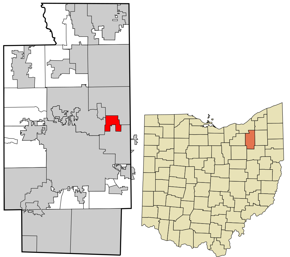 Locator map of Munroe Falls