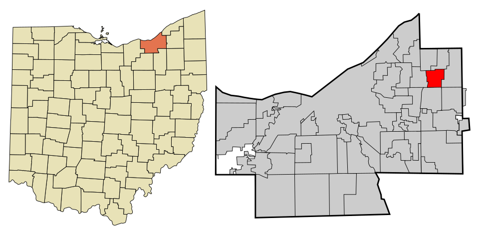 Locator map of Mayfield Heights