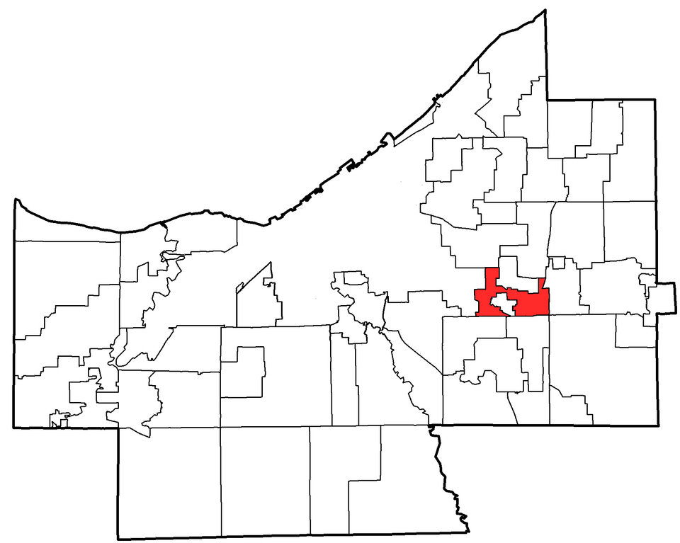 Locator map of Warrensville Heights