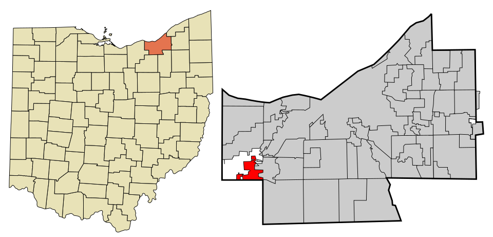 Locator map of Olmsted Falls