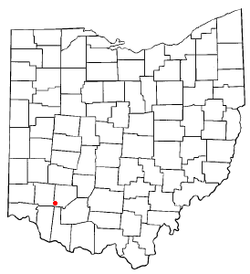 Locator map of Blanchester
