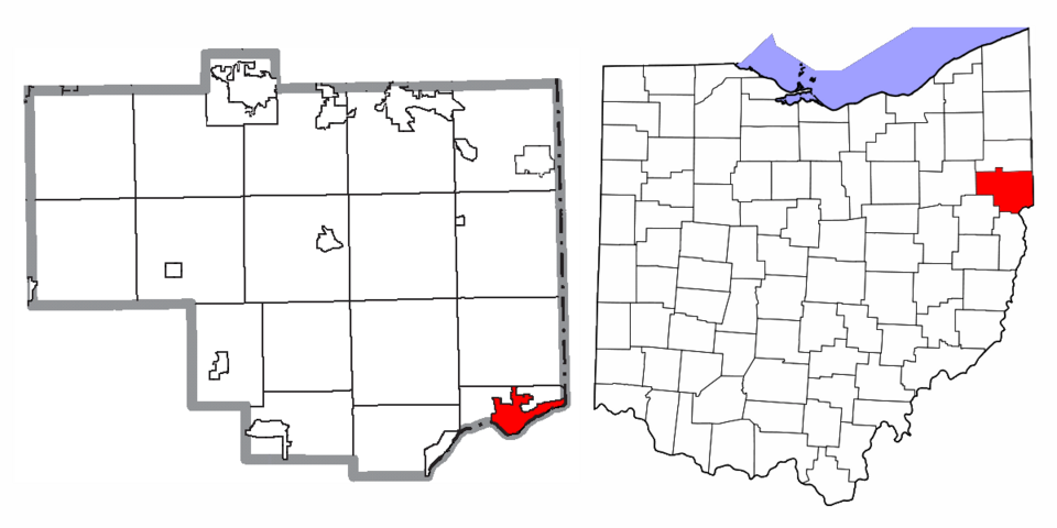Locator map of East Liverpool