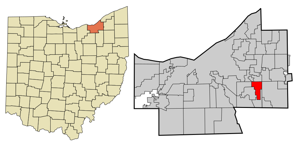 Locator map of Bedford Heights