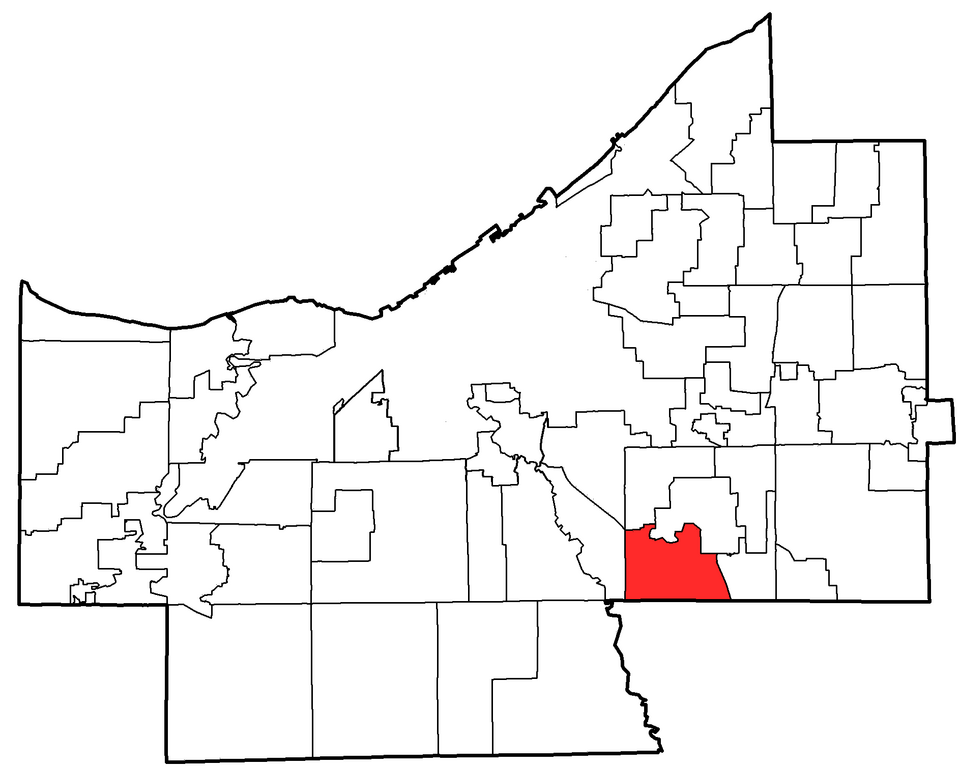 Locator map of Walton Hills
