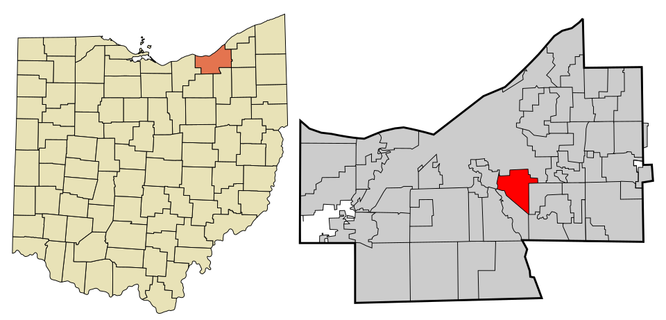 Locator map of Garfield Heights