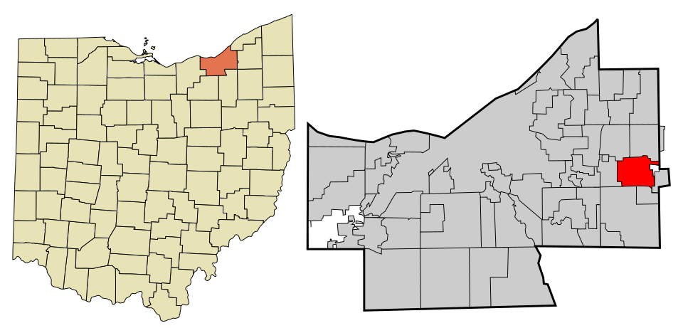 Locator map of Moreland Hills