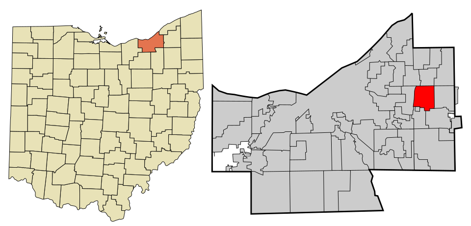 Locator map of Pepper Pike