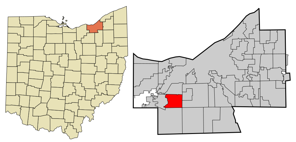 Locator map of Middleburg Heights