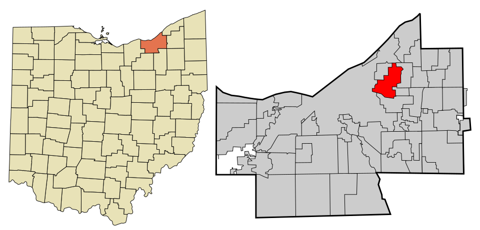 Locator map of Cleveland Heights