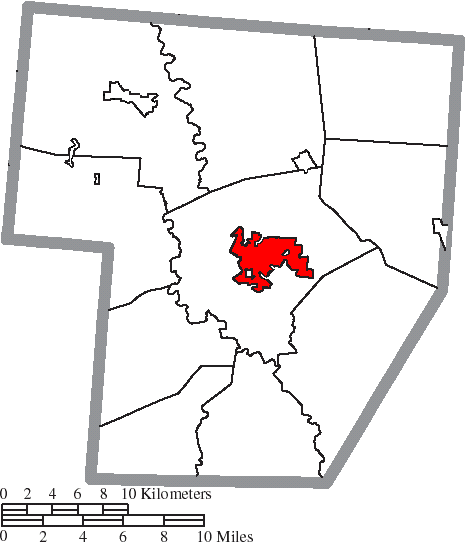 Locator map of Washington Court House