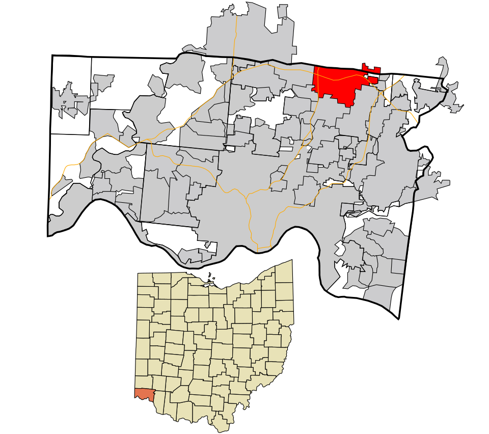 Locator map of Sharonville