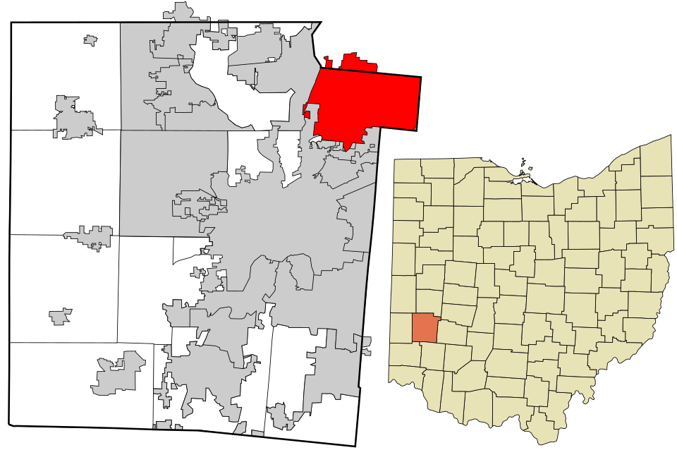 Locator map of Huber Heights
