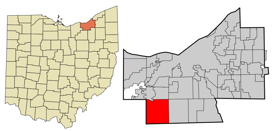 Locator map of Strongsville