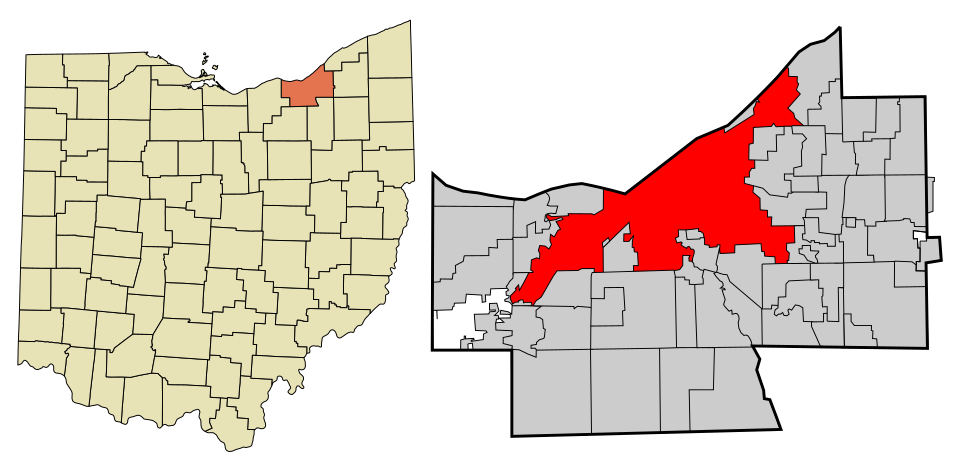 Locator map of Cleveland