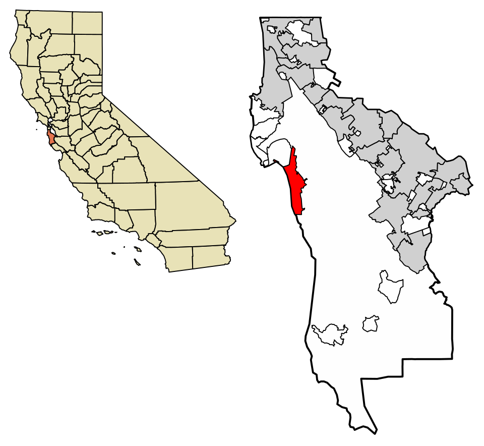 Locator map of Half Moon Bay