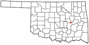 Locator map of Weleetka