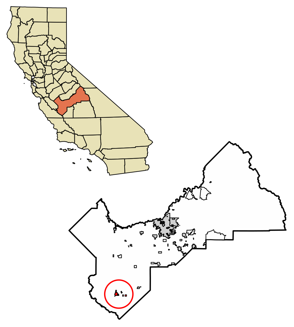 Locator map of Coalinga