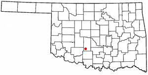Locator map of Rush Springs