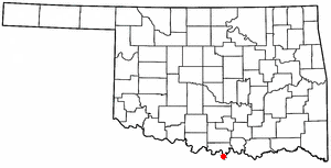 Locator map of Thackerville