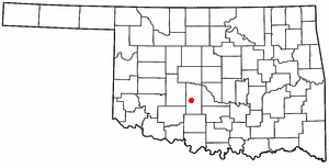 Locator map of Ninnekah