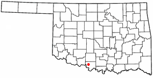 Locator map of Waurika