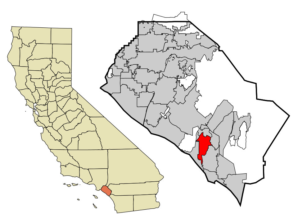 Locator map of Aliso Viejo