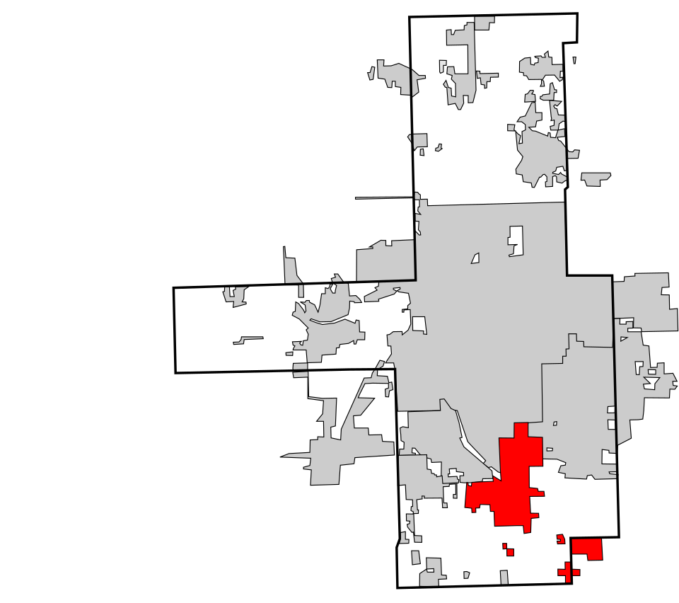 Locator map of Bixby