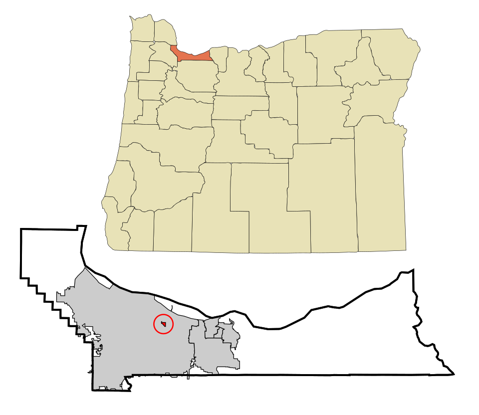 Locator map of Maywood Park
