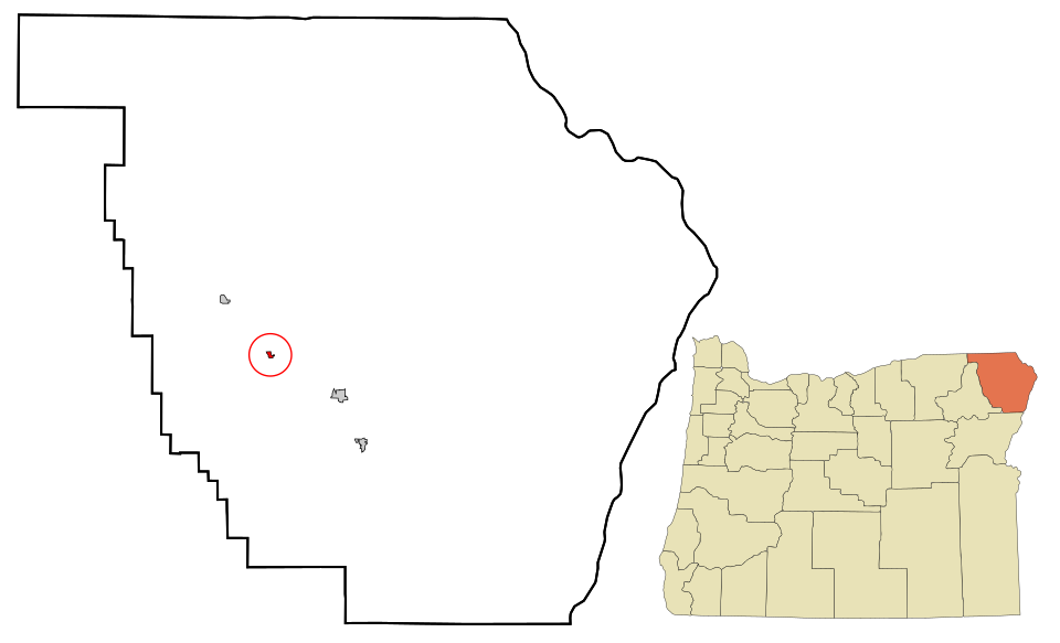 Locator map of Lostine