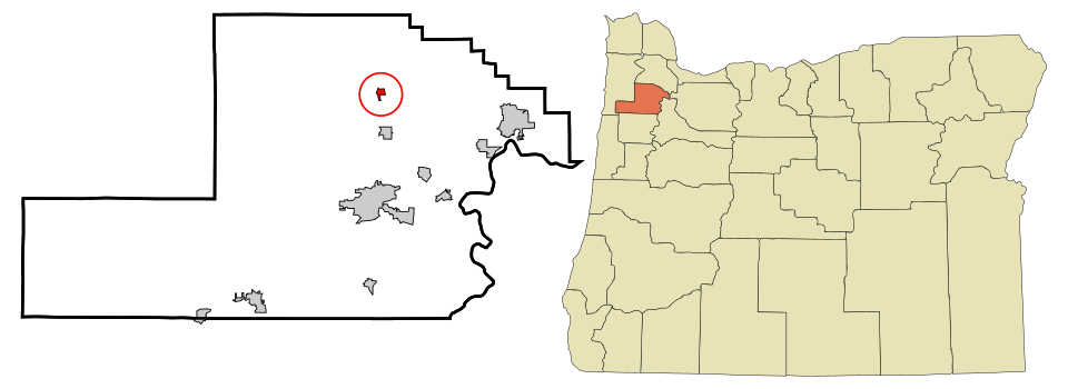 Locator map of Yamhill