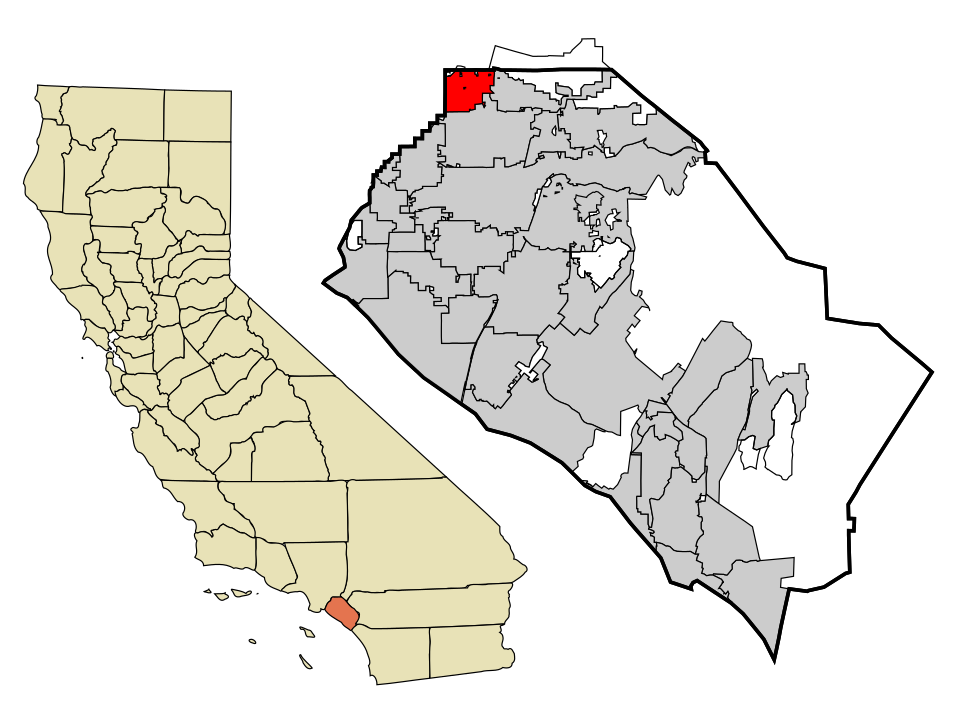 Locator map of La Habra
