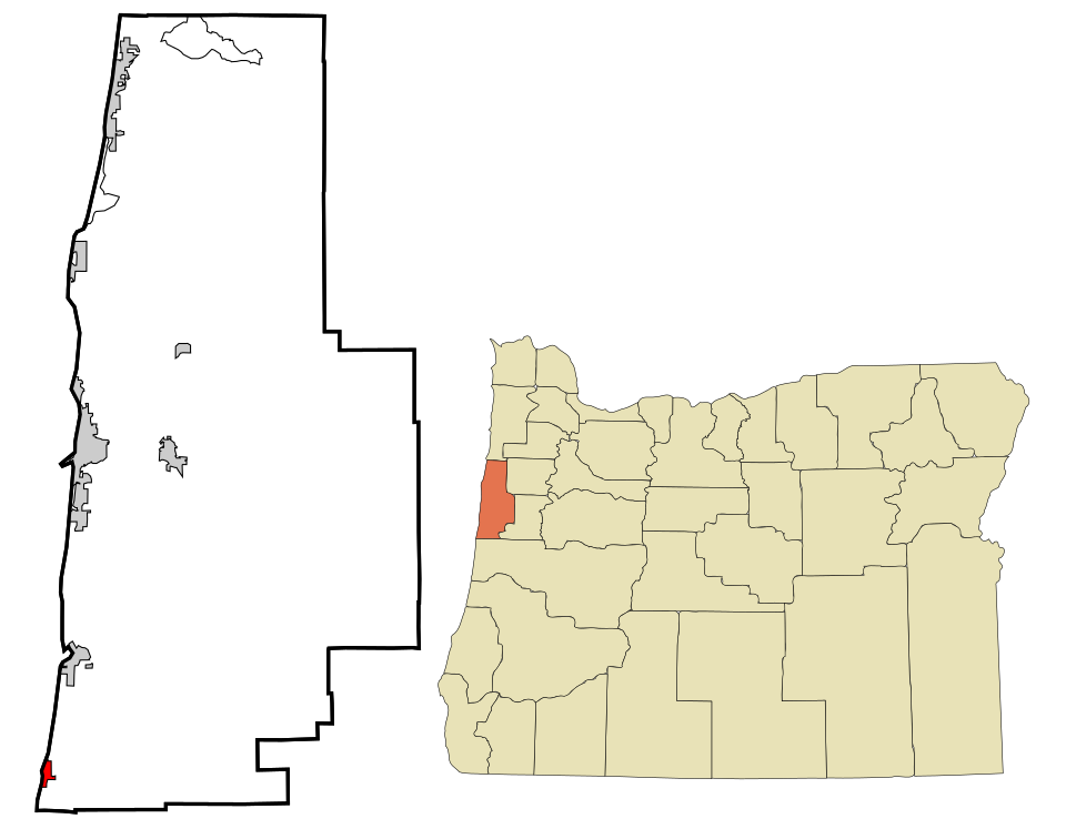 Locator map of Yachats