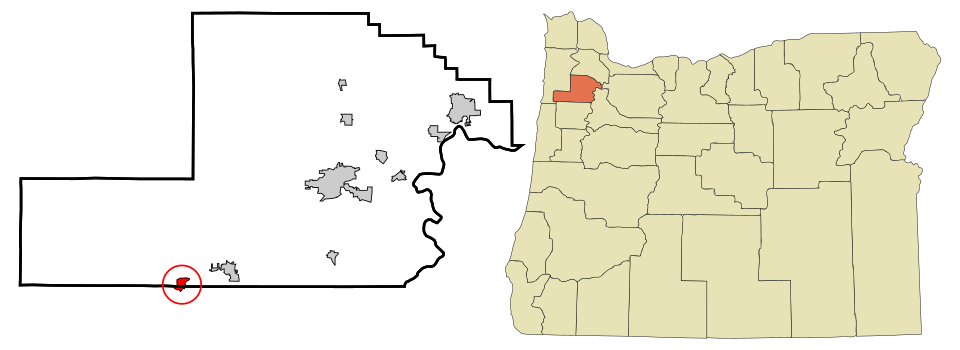 Locator map of Willamina