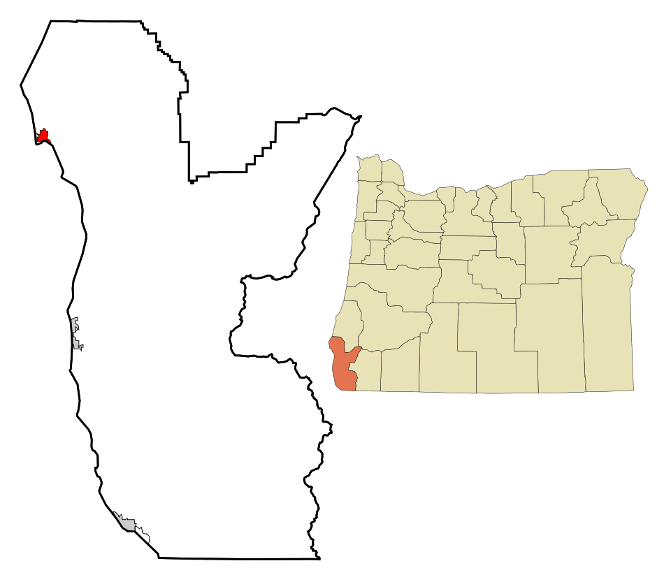 Locator map of Port Orford
