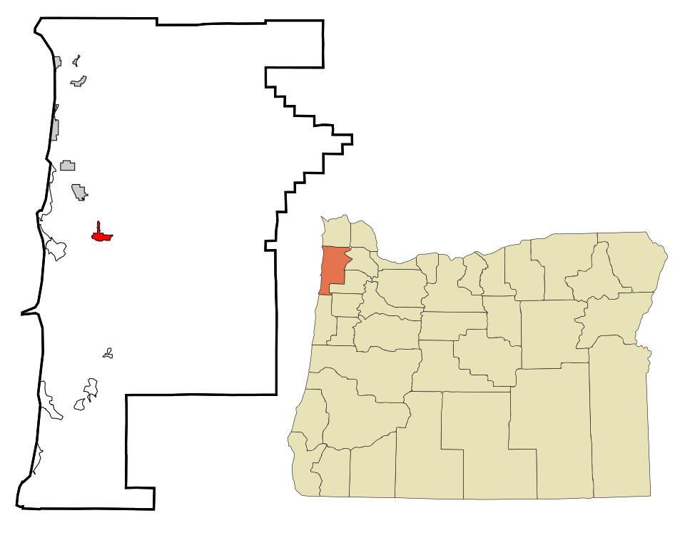 Locator map of Tillamook