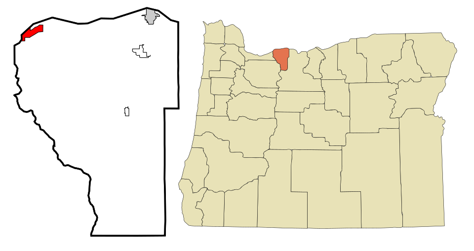 Locator map of Cascade Locks