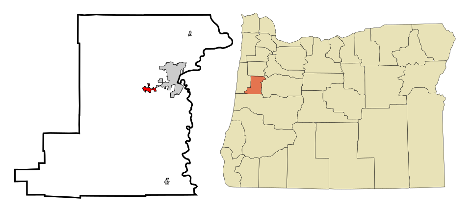 Locator map of Philomath