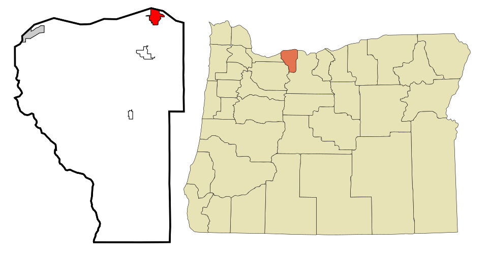 Locator map of Hood River