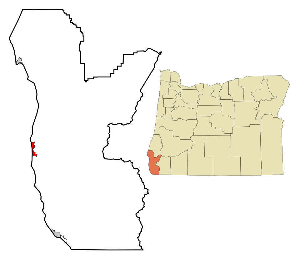 Locator map of Gold Beach