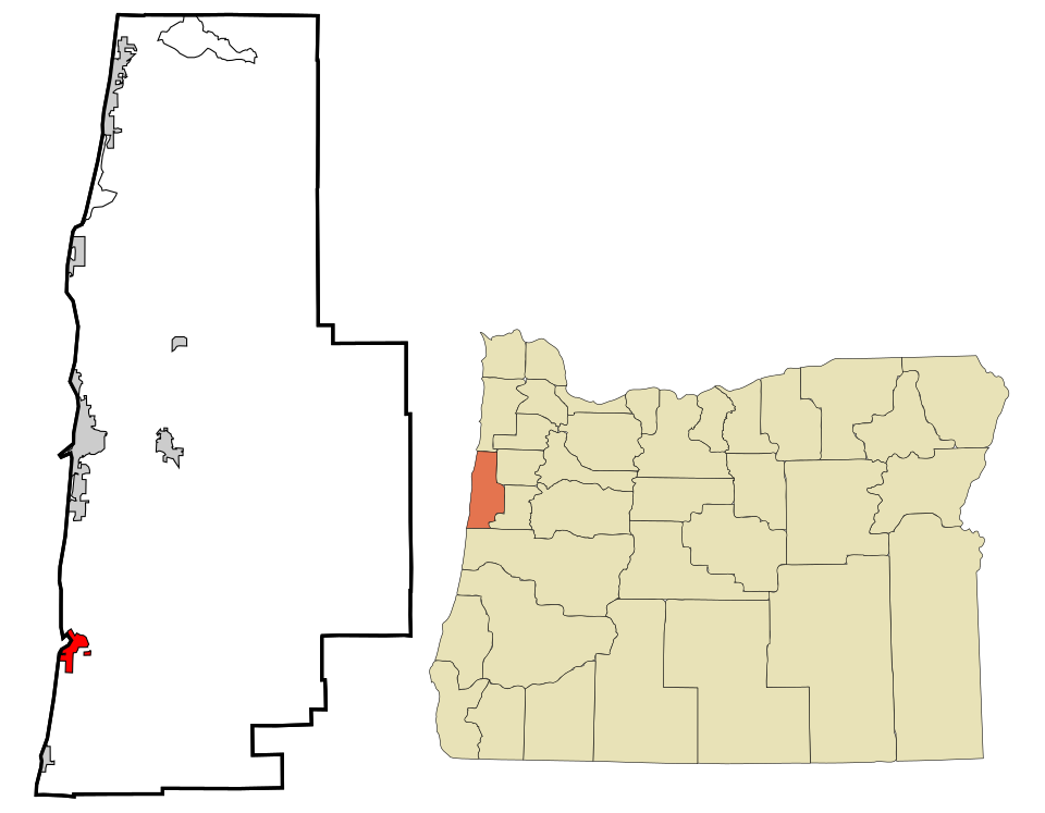 Locator map of Waldport