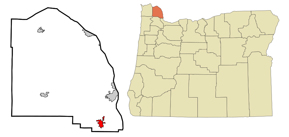Locator map of Scappoose