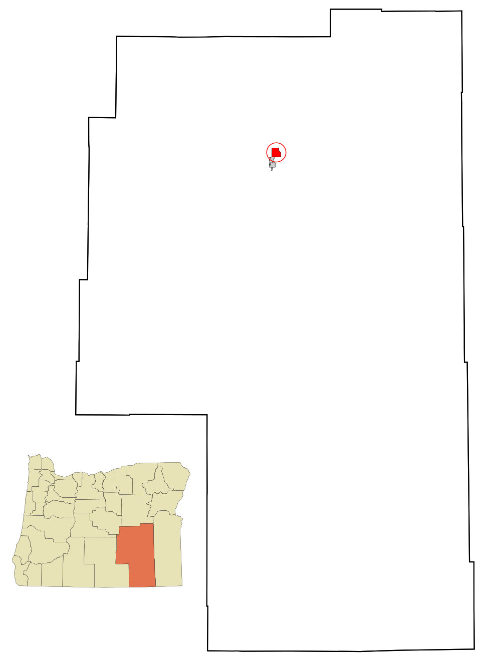 Locator map of Burns