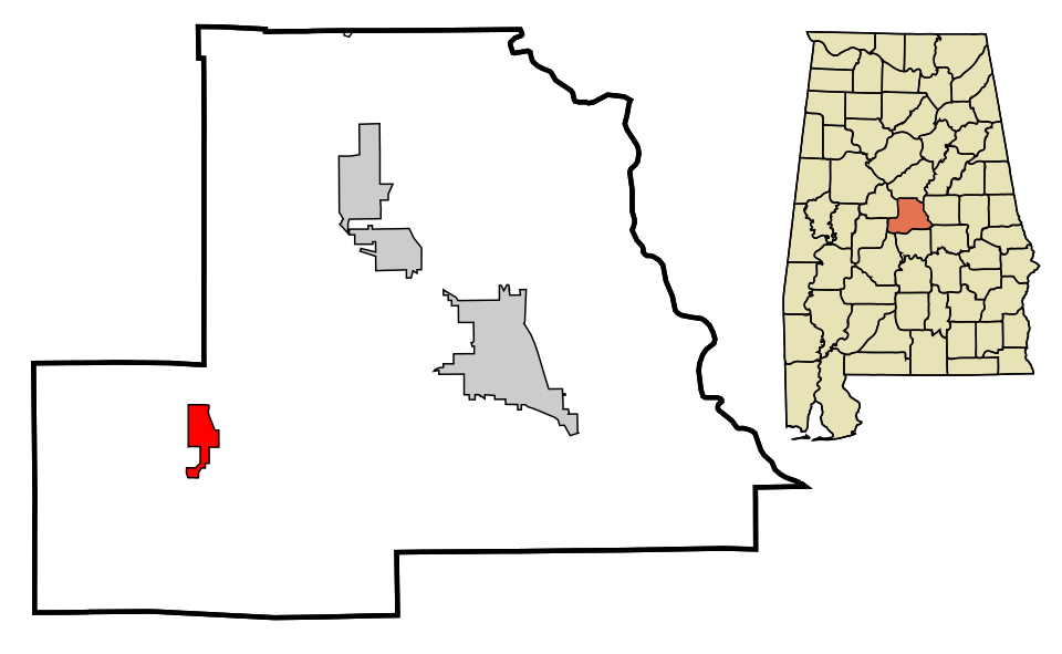 Locator map of Maplesville
