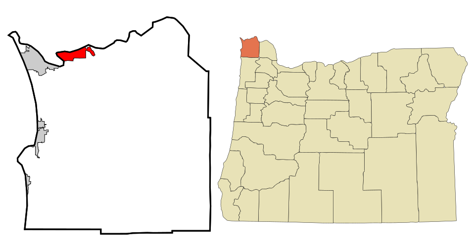 Locator map of Astoria