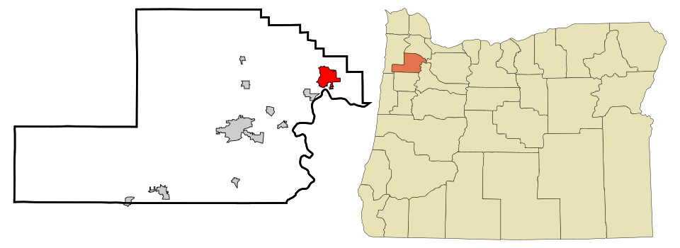 Locator map of Newberg