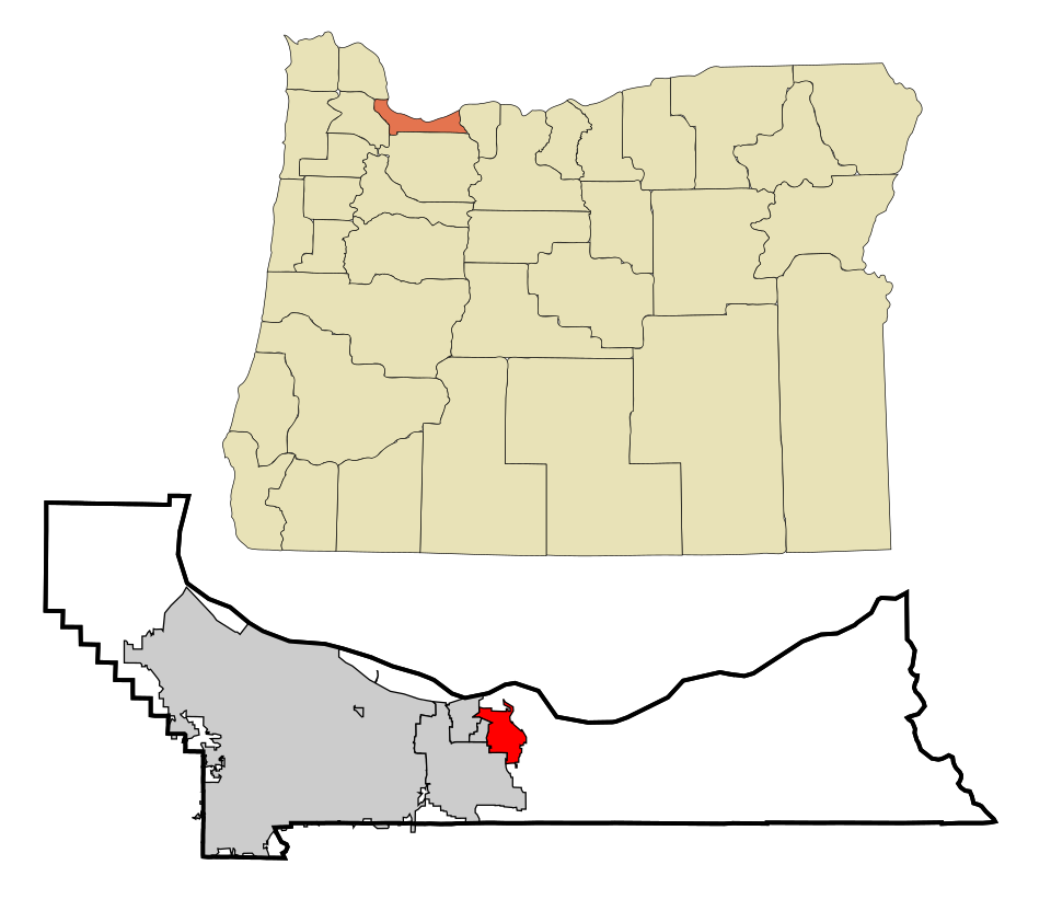 Locator map of Troutdale