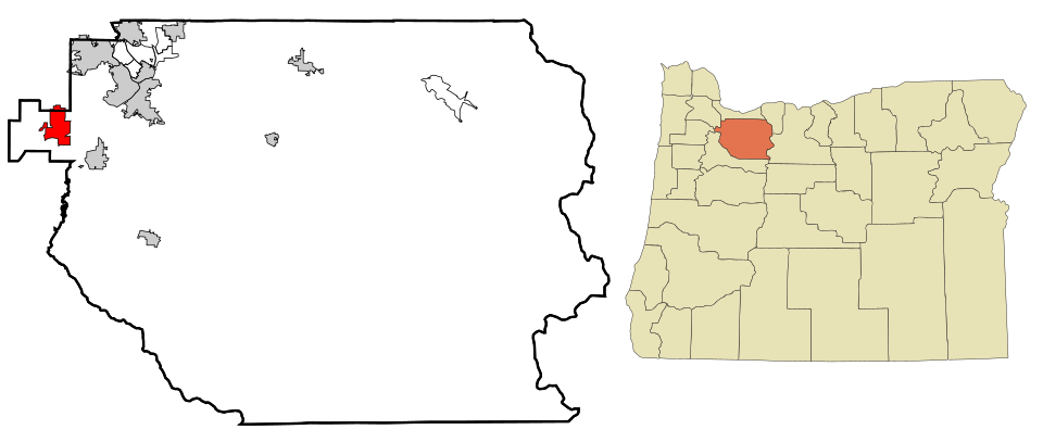 Locator map of Wilsonville