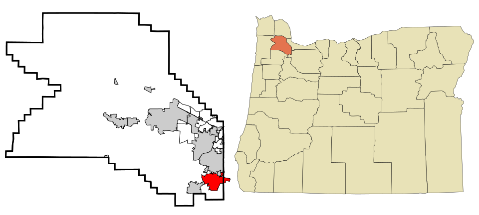 Locator map of Tualatin