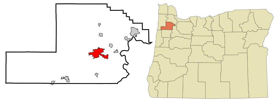 Locator map of McMinnville